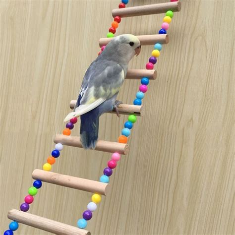 Bird Toys Wooden Ladders Rocking Scratcher Perch Climbing Stairs ...