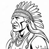 Simple Native American Warrior Coloring Page  Pagescom sketch template