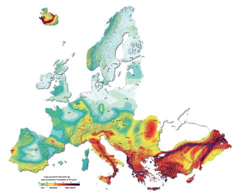 European Seismic Hazard map - Vivid Maps