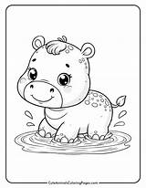 Hippo Coloring Pages 6 Free Printable  Cute Animals sketch template