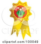 Royalty-Free (RF) Clipart Illustration of a First Place Medal On A Red Circle by Prawny #225009