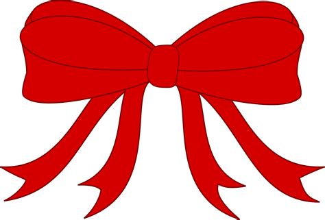 Clipart - Red Bowed Ribbon