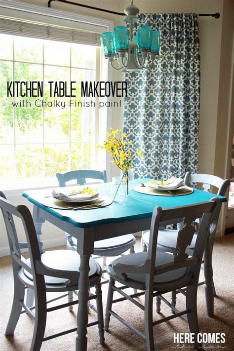 Kitchen Table Makeover with Chalky Finish Paint | Here Comes The Sun