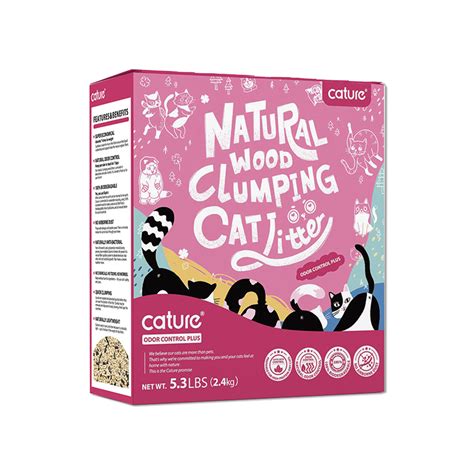 Cature Natural Wood Clumping Cat Litter Odor Control Plus 2.4 kg | Wood Litter | health.ESDlife