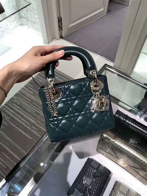 Mini Lady Dior Green Lambskin Bag - $425.00 | Mini lady dior bag, Mini lady dior, Lady dior