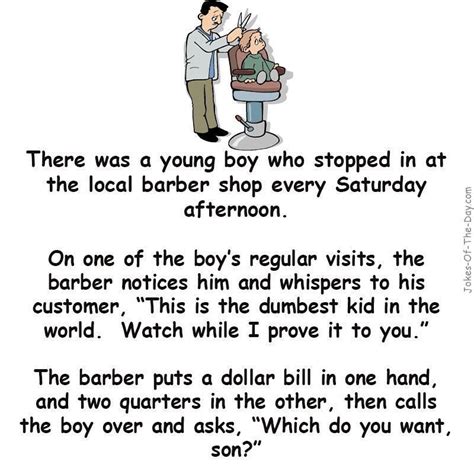 A barber wanted to prove how stupid a kid was - joke of the day | Funny ...