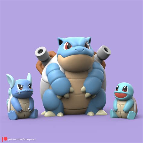 Fichier STL POKEMON - SQUIRTLE EVOLUTION (EASY PRINT NO SUPPORT)・Plan ...