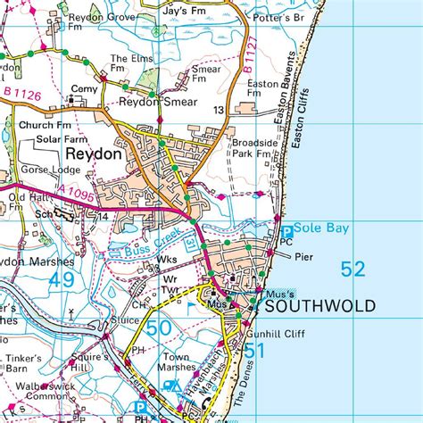 OS Map of Saxmundham, Aldeburgh & Southwold | Landranger 156 Map | Ordnance Survey Shop