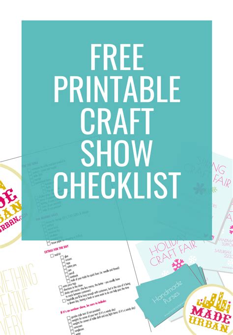 Printable Craft Show Checklist - Made Urban | Printable crafts, Easy ...