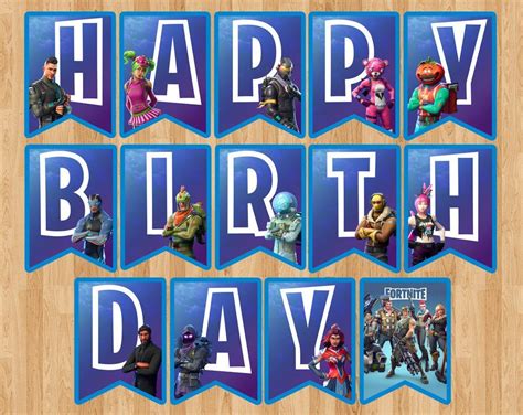 Fortnite Birthday Banner Fortnite Flag Pennant Party Badge | Etsy | Happy birthday printable ...