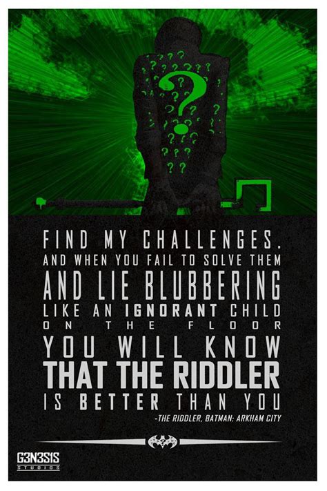 The Riddler quote | Batman quotes, Superhero quotes