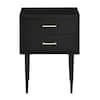 Walker Edison Furniture Company 2 Drawer Mid Century Modern Side Accent Table - Black ...