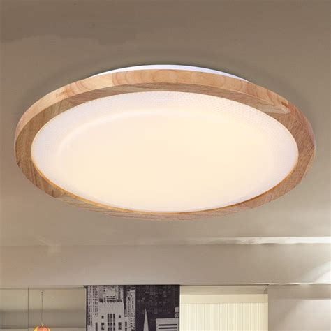 modern minimalist round ceiling lights Solid Wooden personality Light printing wood ceiling log ...