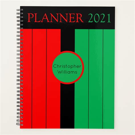 Kwanzaa Kinara Colors Custom Year 2021 Planner | Zazzle