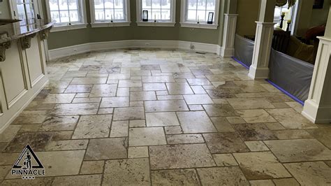 Tumbled Travertine floor deep cleaning, refinishing, and repair Repair ...