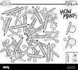 Pencils For coloring Black and White Stock Photos & Images  Alamy sketch template