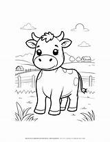 Cow Coloring Baby Pages Drawing Cows Animals Animal Drawings Kids  sketch template