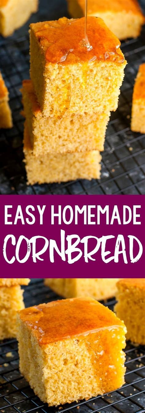 Easy Homemade Cornbread Recipe | Homemade cornbread, Easy homemade cornbread, Recipes