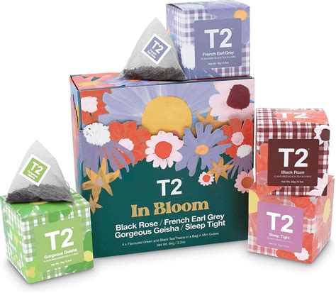 T2 Tea In Bloom Gift Pack: 4 Teabag Mini Cubes, Mother's Day Limited ...