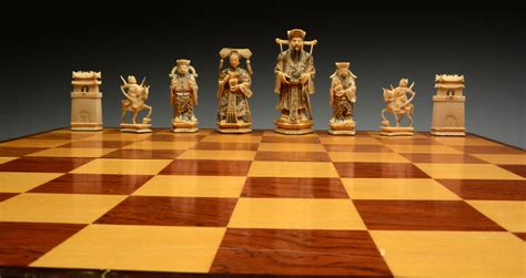 Lot Detail - Hand Carved Ivory Chess Set.