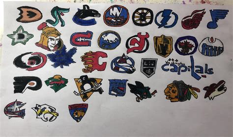 I drew the logos of the Current NHL teams! I hope you like it! : r/nhl