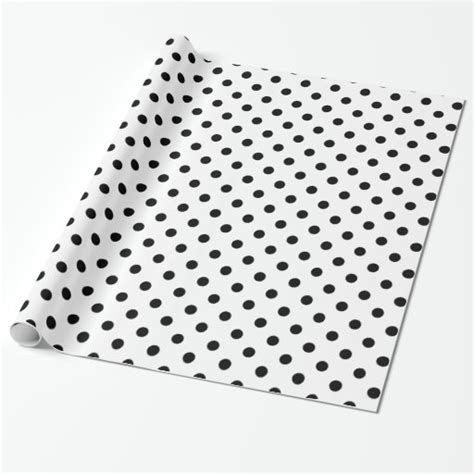 Black and white polka dot pattern wrapping paper | Zazzle