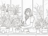 Florist Inspired Coloring Page  sketch template