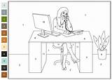 Coloring Secretary Edupics Sketch Page sketch template