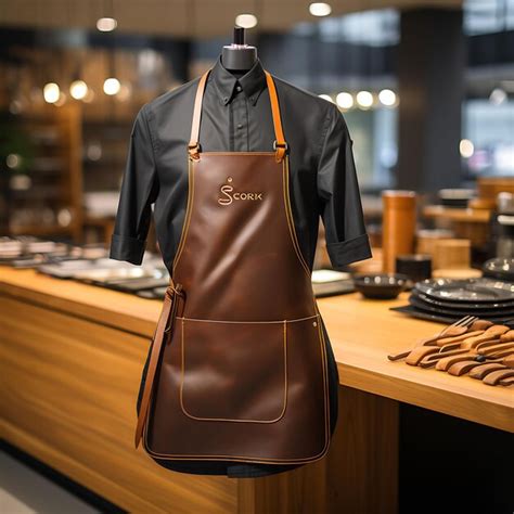 Premium AI Image | A Chef Apron With a Sleek Leather Finish Chef Jacket ...