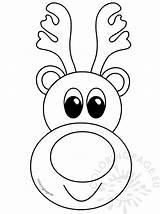 Cute Reindeer Head cartoon outline – Coloring Page sketch template