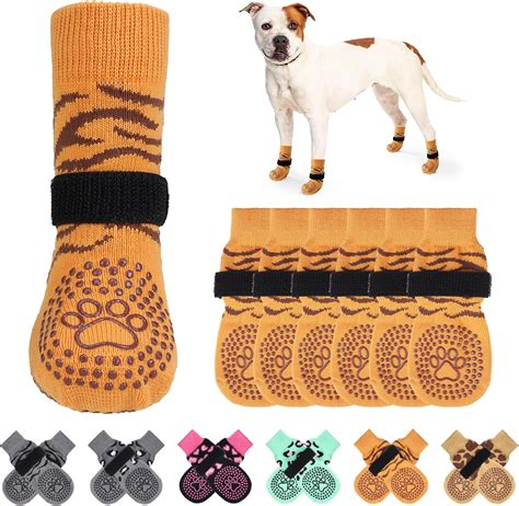 Amazon.com : KOOLTAIL Non-Slip Dog Socks-Double Sides Grip for Hardwood ...