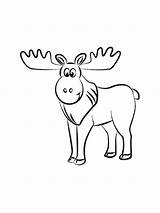 Simple Elk coloring page sketch template
