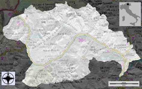 Map of the Municipality of Auronzo di Cadore | Download Scientific Diagram