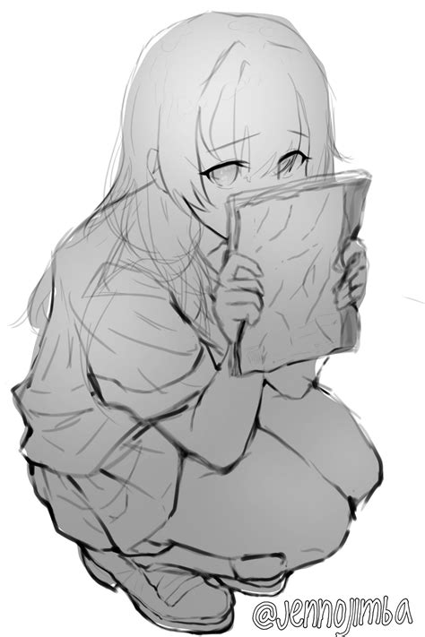 shy anime girl sketch by jennojimba on DeviantArt