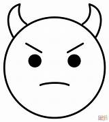 Angry Face With Horns Emoji Coloring Page Free Printable  sketch template