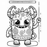 Monsters Coloring Book Page · Creative Fabrica sketch template