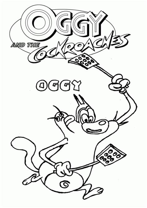 Animals: Printable Oggy Cockroaches Coloring Page Picture - Coloring Home