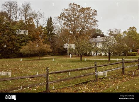 Dorset, Vermont - October 1st, 2019: Beautiful countryside neighborhood ...