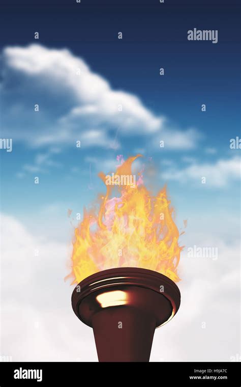 Composite image of the olympic fire Stock Photo - Alamy