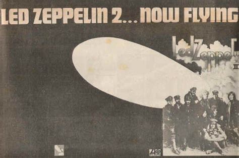an advertisement for led zeppein 2 now flying