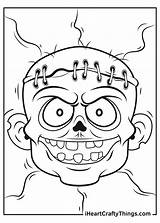 Zombie Face Coloring Page sketch template