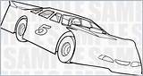 Dirt Late Model Coloring Pages sketch template