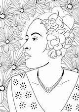 Billie Holiday Jazz Singer Coloring Page Womens History Month Resource sketch template