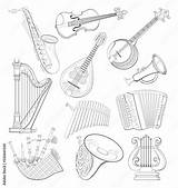 String Musical Instruments Coloring Pages sketch template