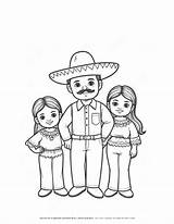Engage Kids With A Mexican Family Coloring Page For Learning sketch template