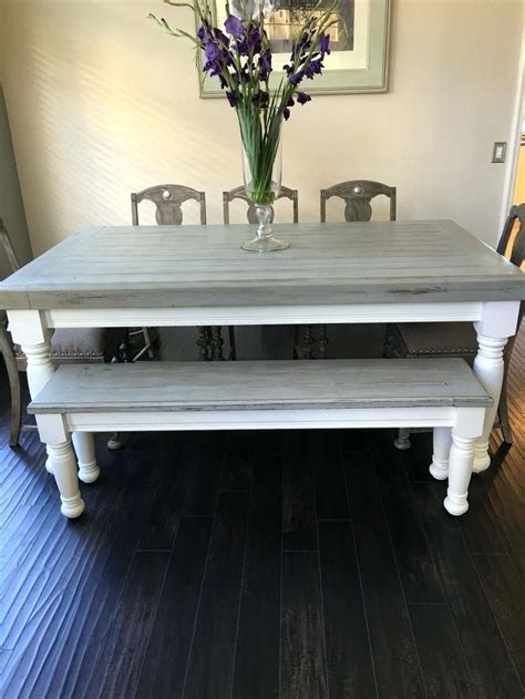 Best Grey Table Ideas On Stain Stained Within Dining White Legs Farmhouse Wood Top Fabulous Wh ...