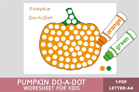 Pumpkin Do-a -Dot Painting - Fall,Autumn Graphic by Let´s go to learn! · Creative Fabrica