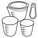 Measuring Cups coloring Page Outline Book Line Art  sketch template