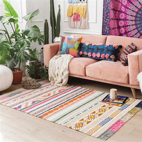 Aliexpress.com : Buy collalily Kilim Morocco handmade Carpet geometric Bohemia Indian Rug plaid ...