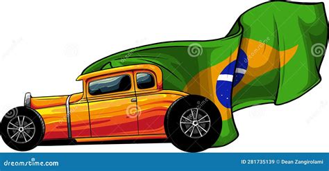 Custom American Hot Rod Car with Italian Flag Stock Vector ...